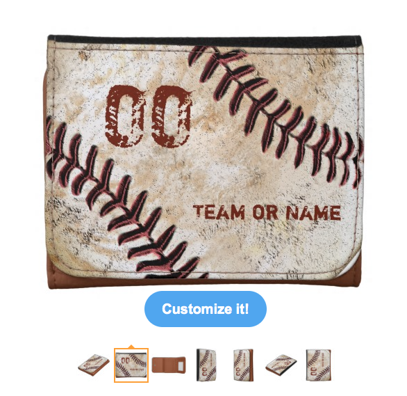Baseball Wallet with Your Name and Number