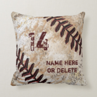 Personalized Vintage Baseball Throw Pillows for Guys